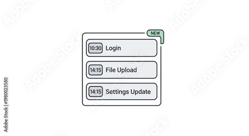 Activity Log Timeline Icon Vector, User Action History Dashboard UI Illustration