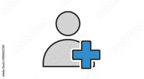 Add User Icon Vector, New Member Registration and Account Creation Illustration