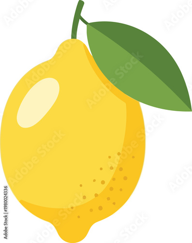 Fresh lemon fruit vector icon, sour citrus food, healthy ingredient for drinks and cooking, yellow summer illustration.