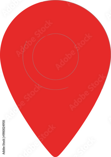 Red map location marker symbolizing point of interest and navigation for travel destination finding with clear