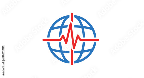 Medical emergency response globe icon.