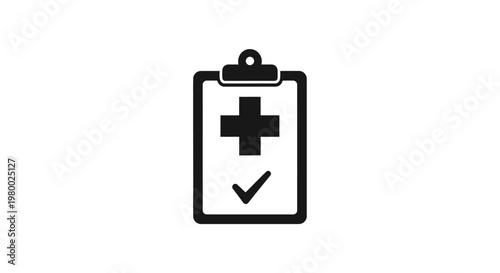 Medical Clipboard with Cross Symbol.
