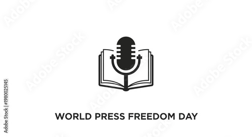 Microphone on open book World Press.