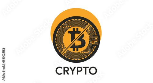 Crypto currency symbol with line through.
