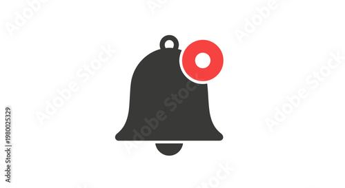 Notification bell with red alert.