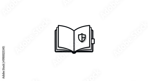 Open Book with Shield Icon.