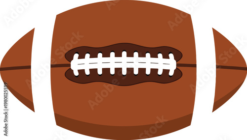 Brown american football isolated on transparent background sport ball vector illustration game equipment oval shape laces