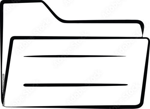 Simple hand drawn folder icon for organizing computer documents and digital filing systems for efficient workflows