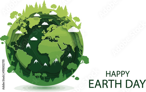 Earth day celebration a world shaped by nature and greenery