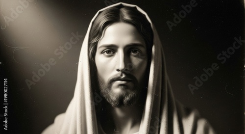 Portrait of Jesus Christ with Divine Light