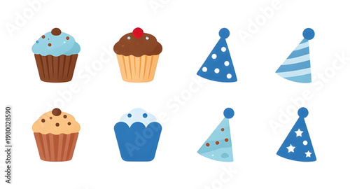 cupcake icon illustration, dessert icon illustration, cake icon illustration, sweet icon illustration, bakery icon illustration, pastry icon illustration, frosting icon illustration, icing icon illust