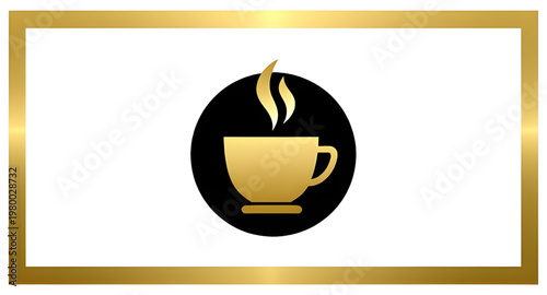 coffee cup illustration, coffee icon illustration, cup icon illustration, golden cup illustration, gold coffee illustration, coffee mug illustration, hot coffee illustration, espresso cup illustration