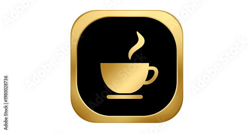 coffee cup, coffee icon, cup icon, golden cup, gold coffee, coffee mug, hot coffee, espresso cup, latte cup, cappuccino cup, cafe coffee, barista coffee, steaming coffee, coffee drink, beverage icon, 