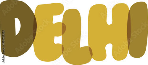 Delhi lettering, creative typography design with unique font for various projects.