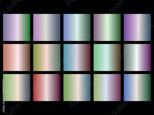 Vibrant gradient squares in various colors on a with shiny effect