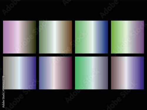 A colorful grid of ten shiny squares with various hues and shades