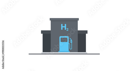 Hydrogen Fuel Station Refueling Point.