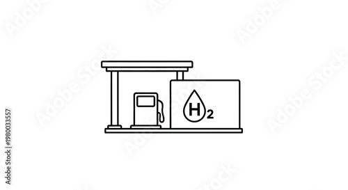 Hydrogen Fuel Station Refueling Point.