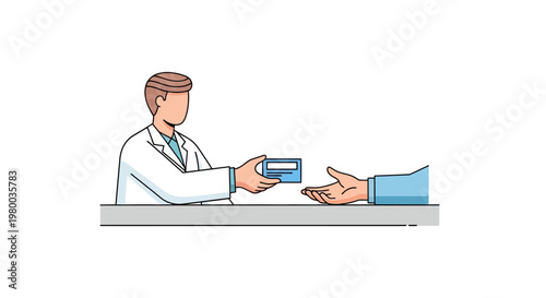 Doctor handing over medical prescription.