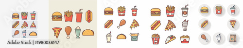 Dessert Icons Collection Vector Illustrations