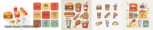 Dessert Icons Collection Vector Illustrations