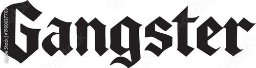 a black gangster graffiti text on white background for design and typography use