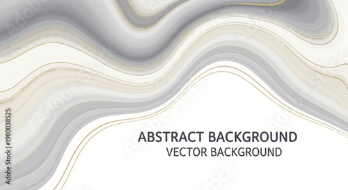 Soft neutral abstract wavy layered marble lines.