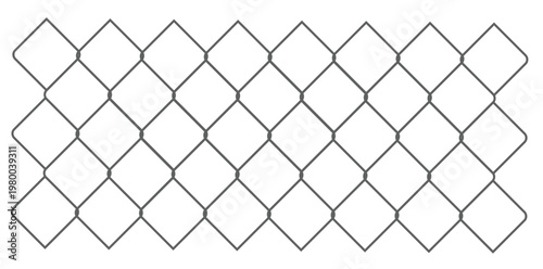 Abstract chain link fence pattern vector with abstract background geometric structure security boundary construction industrial seamless illustration isolated monochrome representation