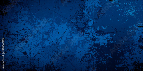 A dark vintage blue grunge background featuring a weathered paint texture on an aged paper surface with a dirty metallic rust pattern and grungy canvas backdrop design.