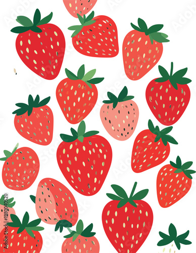 Sweet Strawberry: A delightful composition showcases a cluster of ripe, juicy strawberries, bursting with color and freshness. Perfect for evoking summery vibes and fruity goodness.