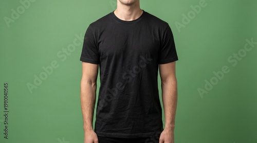 young man in green shirt