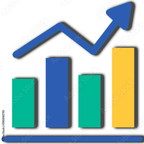 Business growth infographic elements set with bar chart and rising arrow, financial success and data analysis statistics collection - HGPCOSM01