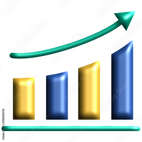 Business growth infographic elements set with bar chart and rising arrow, financial success and data analysis statistics collection - HGPCOSM01