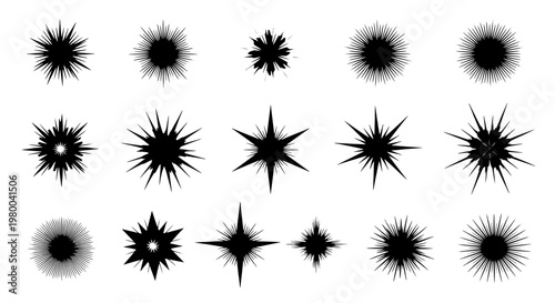 Sparkle line vector set with burst effects and varying styles featuring design, graphic, illustration with abstract and decorative elements for