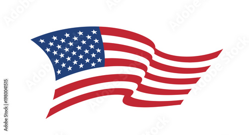 Waving American Flag Symbolizing Patriotism and National Pride.