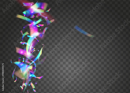 Party Confetti. Laser Christmas Illustration. Neon Ribbon. Explosion Effect. Unicorn Design. Retro Concept. Pink Happy Burst. Abstract Poster. Purple Party Confetti