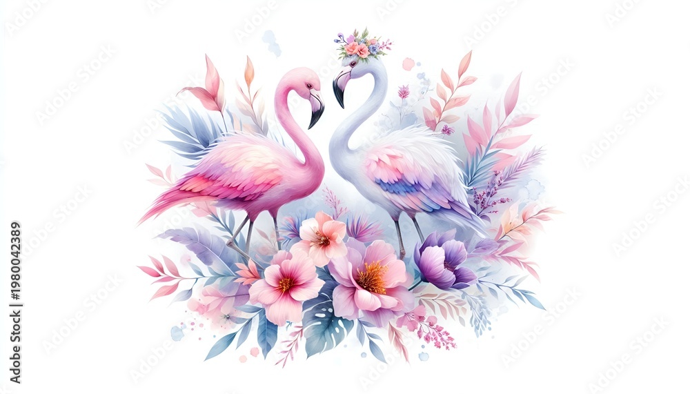 Fototapeta premium two flamingo