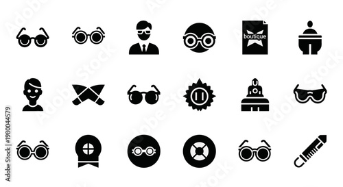 User interface icon set with controls and navigation symbols for app, web and UX design use.