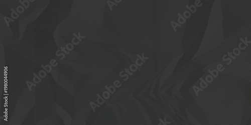Crumpled paper Blank black crumpled and creased paper poster. Isolated light grungy wrinkled torn old paper material abstract texture background.