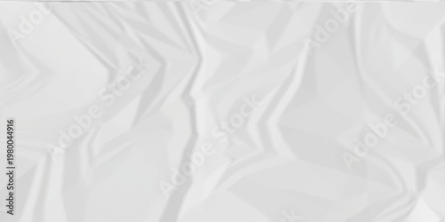 Crumpled paper Blank white crumpled and creased paper poster. Isolated light grungy wrinkled torn old paper material abstract texture background.