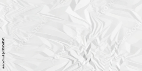 Crumpled paper Blank white crumpled and creased paper poster. Isolated light grungy wrinkled torn old paper material abstract texture background.