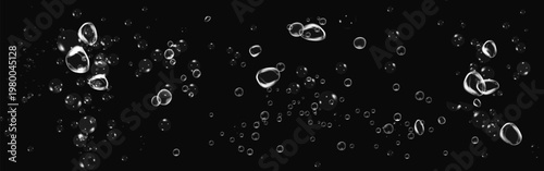 Obraz na płótnie Fizzy underwater bubbles with glossy drops and sparkling oxygen effect
