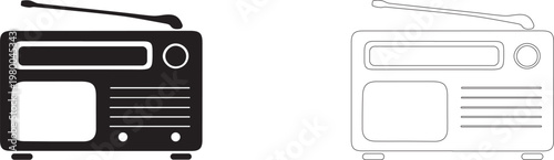 Retro radio vector template.