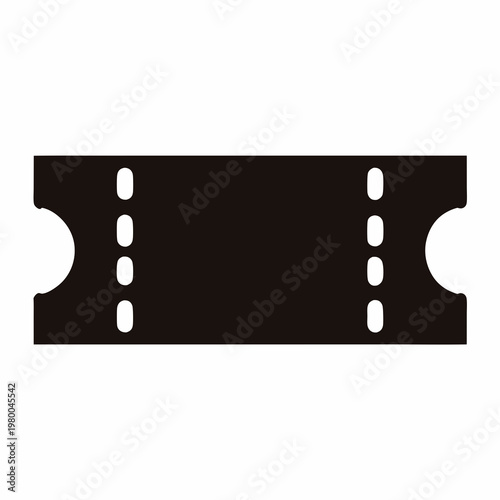 Black silhouette of a ticket representing admission, coupons, or invitations for events