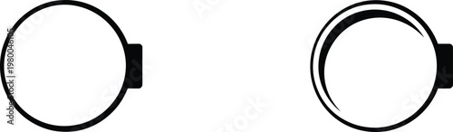 Two circular toggle buttons used for interactive interface elements on modern website and mobile application screens