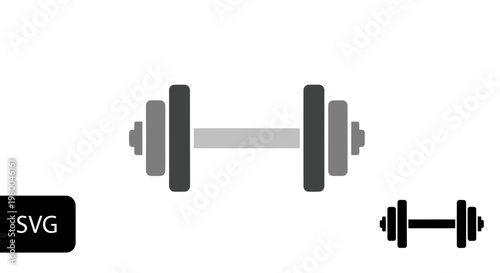 Dumbbell Icon Vector Art - Fitness and Weightlifting Symbol