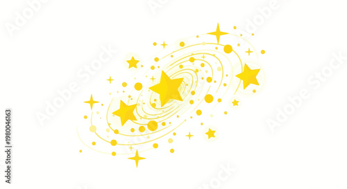 Golden Swirling Galaxy of Stars and Glitter - Festive Celebration Sparkle