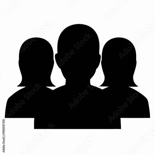 Iconic representation of a team, indicating group collaboration and user connections, with anonymity