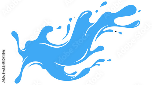 Abstract blue water splash with fluid motion water drop liquid splash effect water element abstract movement