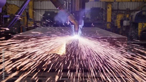 Welding Process in Action Sparks and Heat